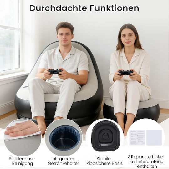 Costway Inflatable Armchair Gray 6.5x6.5cm