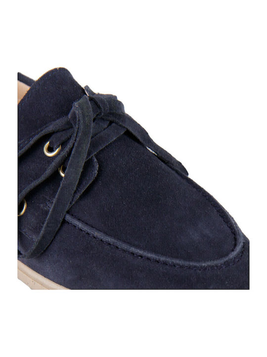 Leather Women's Loafers in Blue Colour