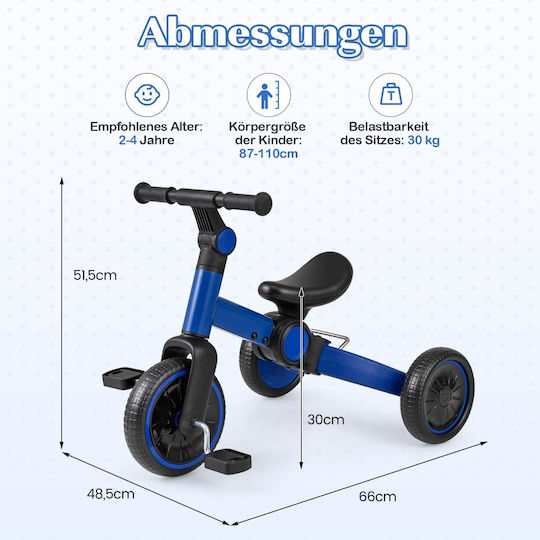 Costway Kids Balance Bike Blue