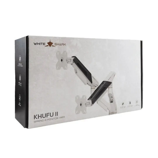 Sbox Desktop Stand for 2 Monitors with Arm White (GMS-3211)