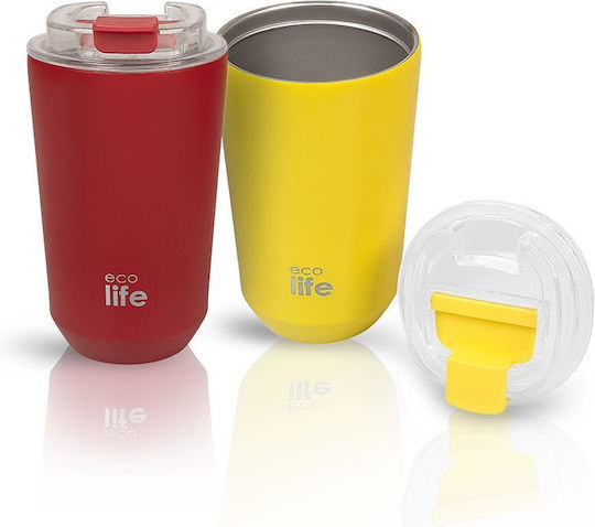 Ecolife Glass Thermos Stainless Steel / Aluminum / Plastic BPA Free 360ml Red