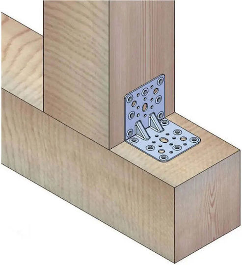 Amig Γωνία Ραφιού από Μέταλλο σε Μαύρο Χρώμα 90x90mm