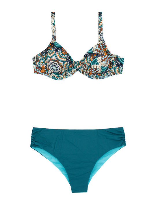 Set Bikini Ethnic Πετρόλ C-6353 PETROL S26 Set Bikini Ethnic Πετρόλ C-6353 PETROL S26