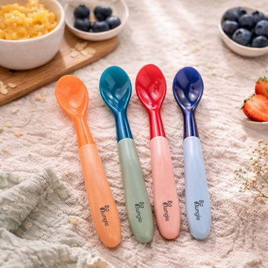 Bo Jungle Baby Set with Spoons with Heat Sensing 4 Pieces