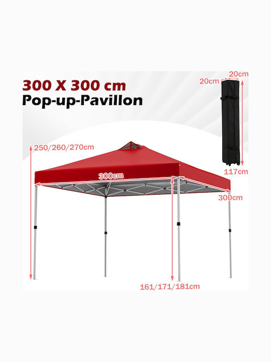 Costway Беседка За Градина Бежова 3x3m