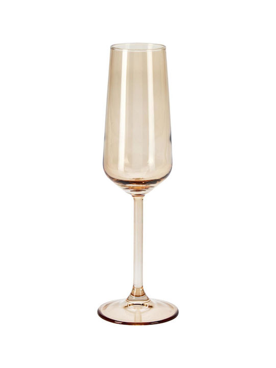 Pahar De Sampanie Din Sticlă Aurie Cu Picior 195ml