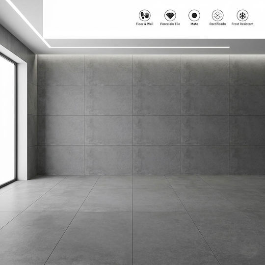 LV Granito ANDALUS Grau Fliese für Innenbereich Boden / Wand Matt 120x60cm
