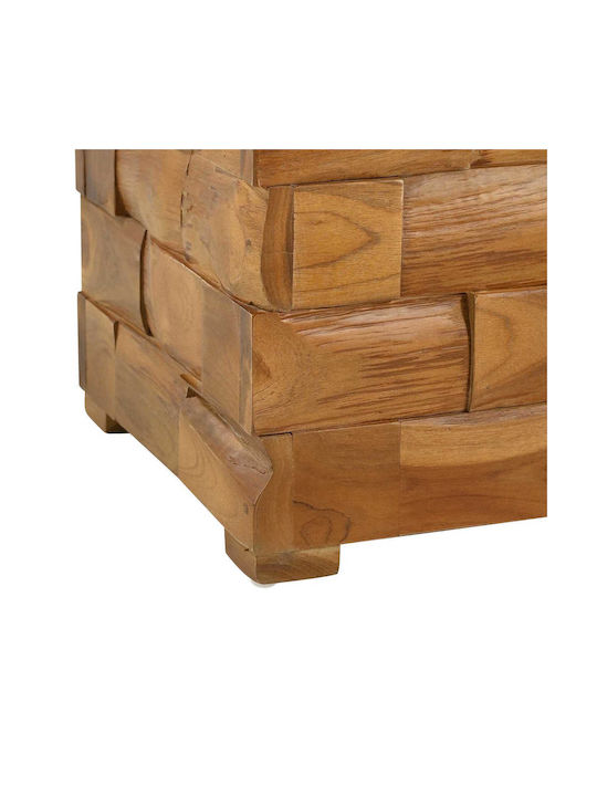 Living Room Stool With Storage Space Wooden Brown 40.5x39.5x45cm