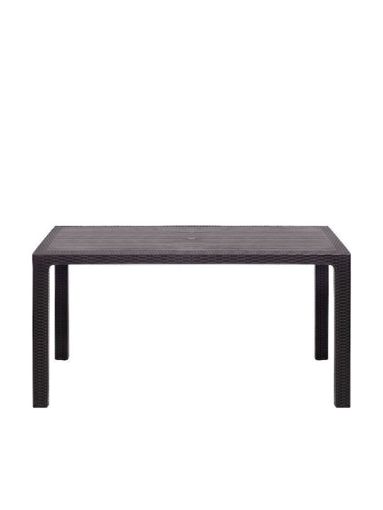 Kalan Маса От Полипропилен Кафява 150x90x75см