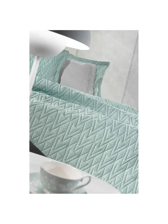 Guy Laroche Kylian Tagesdecken Set Halbdoppel Microfiber Minz 180x240cm 2Stücke