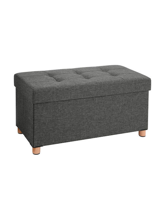 Songmics Bankhocker Mit Stauraum Stoff Grau 76x38x40cm