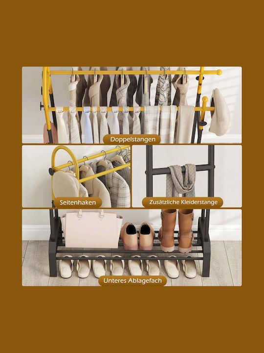 Costway Kleiderständer aus Metall Gold 179x40x101cm