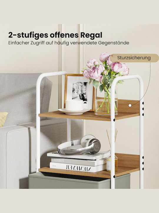Costway Wooden Gray Kitchen Trolley 43.5x30x96cm