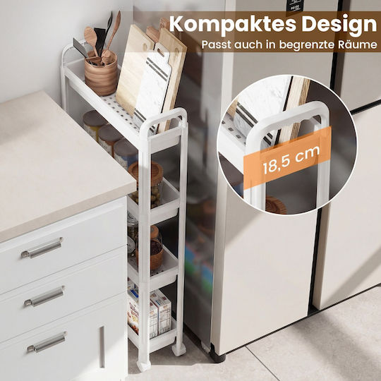 Costway Τρόλεϊ Κουζίνας Λευκό 54x18.5x103cm
