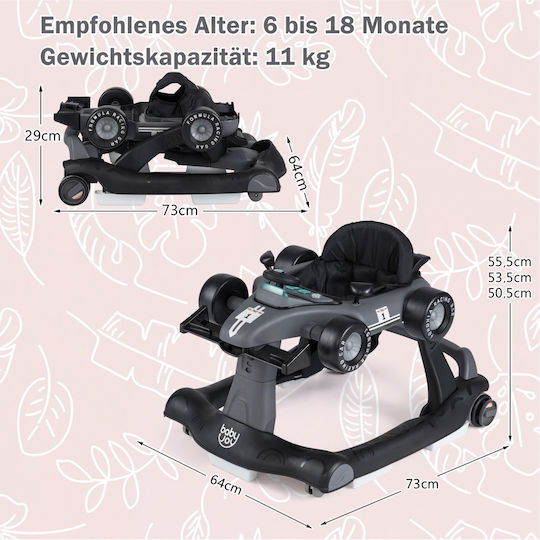Costway Baby Walker For 6+ Months Gray