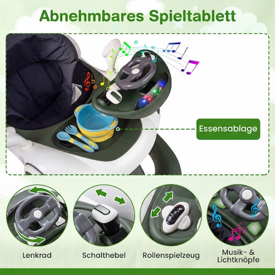 Costway Baby Walker For 7+ Months Green