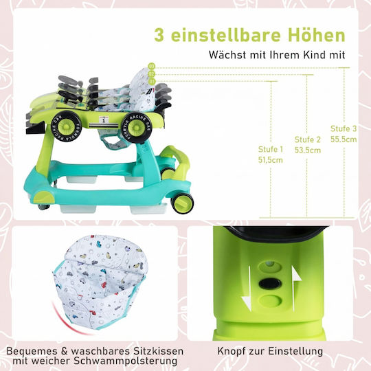 Costway Baby Walker For 6+ Months Green