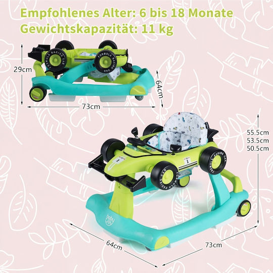 Costway Baby Walker For 6+ Months Green