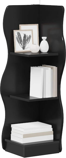 Ecke Bücherregal Schwarz 34x33x102cm