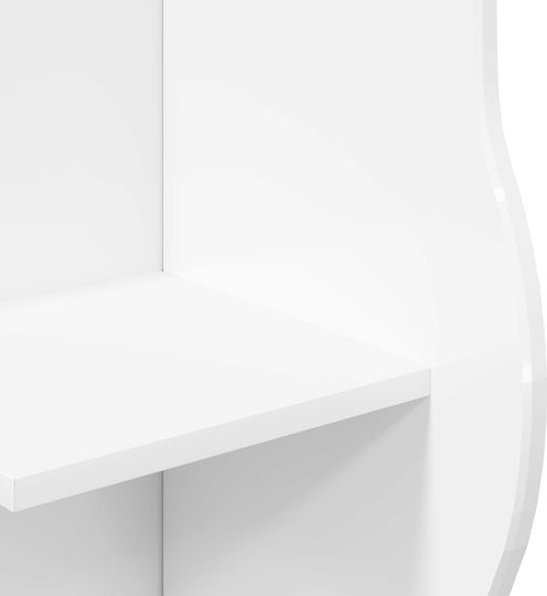 Γωνιακή Βιβλιοθήκη Γυαλιστερό Λευκό 34x33x102εκ.