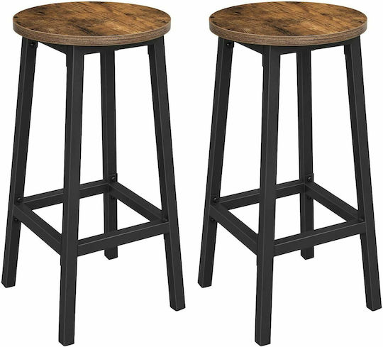 Stool Bar Black 2pcs 32x32x65cm
