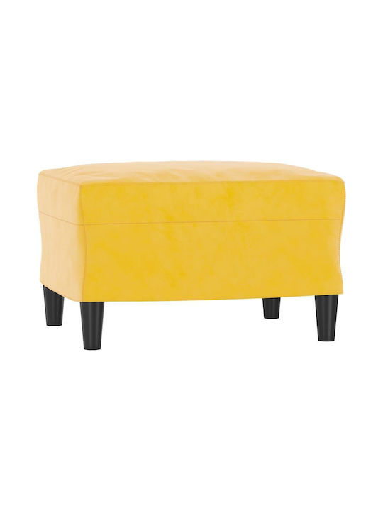 Velvet Upholstered Yellow Footstool 60x50x41cm