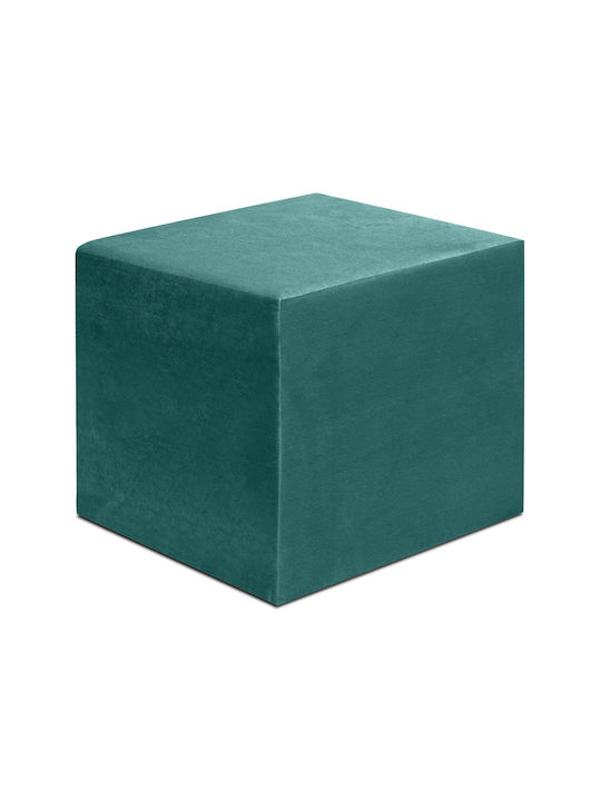 Stool For Living Room Upholstered with Velvet April Cypress Green 40x40x40cm