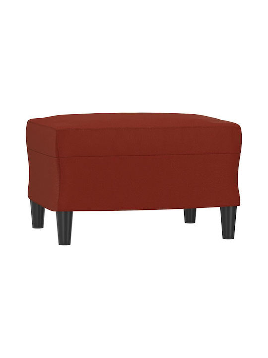 Burgundy Artificial Leather Footstool 60x50x41cm