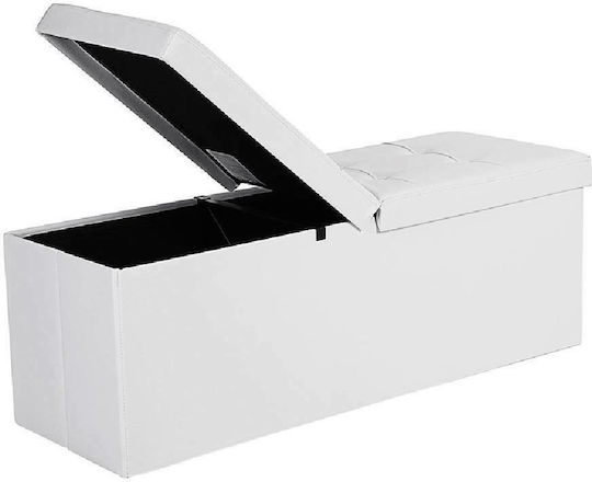 Ταμπουρέ με Αποθηκευτικό Χώρο Λευκό 110x38x38εκ. Ταμπουρέ με Αποθηκευτικό Χώρο Λευκό 110x38x38εκ.