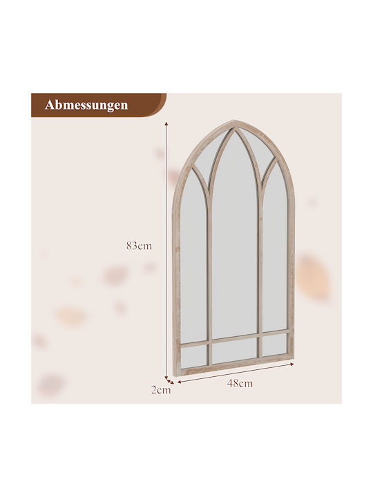 Costway Wall Mirror with Gray Metal Frame 83x48cm