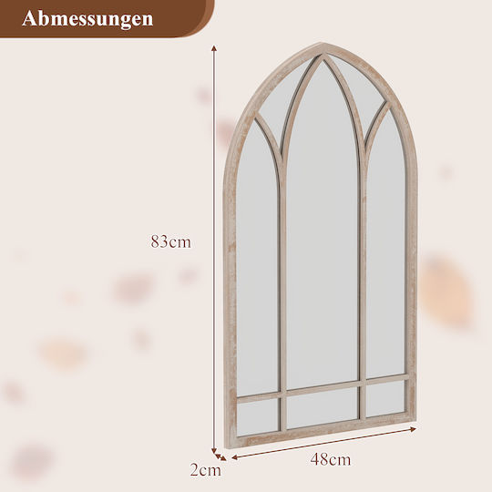 Costway Wandspiegel mit Grauem Metallrahmen 83x48cm