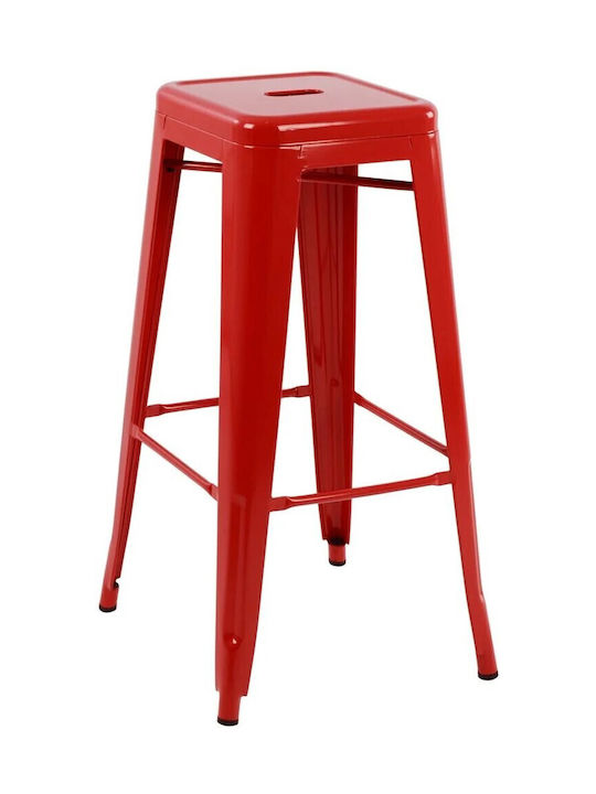 Hocker Bar Metall Lirex Rot 5Stück 41.5x41.5x76.5cm