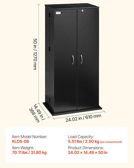 Vevor Floor CD Case 61x36.8x127cm
