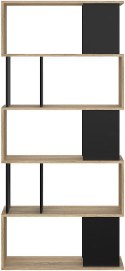 Holz Boden Bücherregal Schwarz 80x29.5x173.5cm