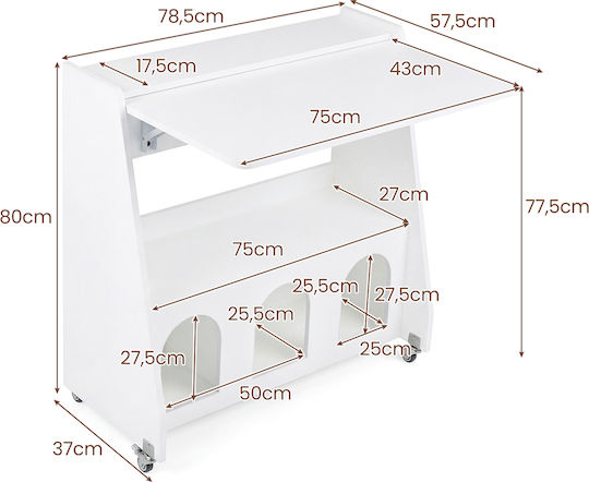 Γραφείο Υπολογιστή 80x57.5x78.5εκ. Λευκό Γραφείο Υπολογιστή 80x57.5x78.5εκ. Λευκό