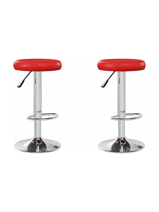Hocker Bar mit Höhenverstellbar Red 2Stück 31x31x58-78cm