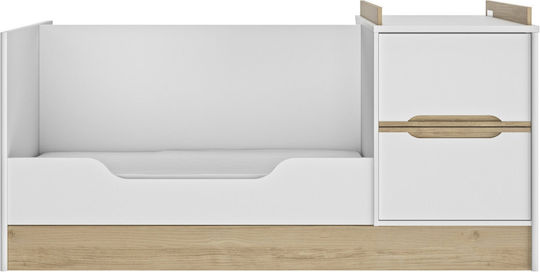 EpiploStyle Convertible Baby Crib Celeste White with Drawer