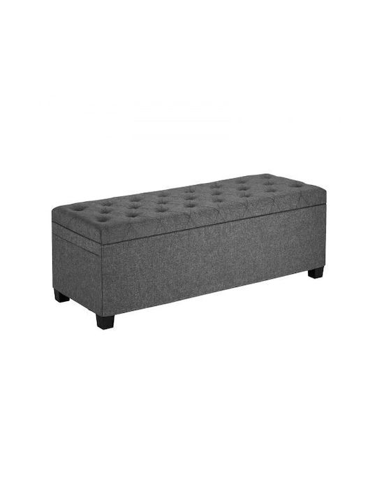 Taburet Cu Spațiu De Depozitare Metalic Gri 110x40x40cm