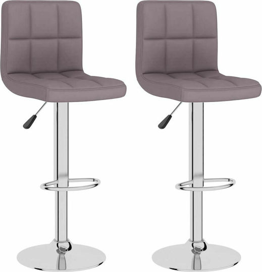 Scaune Bar cu Spătar & Înălțime Reglabilă Taupe 2buc 40x47x90-111buc