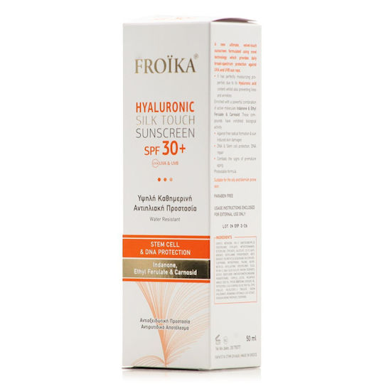 Froika Hyaluronic Silk Touch Αδιάβροχη Αντηλιακή Κρέμα Προσώπου SPF30 50ml
