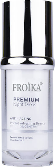Froika Premium Night Anti-Aging Serum Gesicht mit Vitamin C & Vitamin E für Strahlkraft & Revitalisierung 30ml
