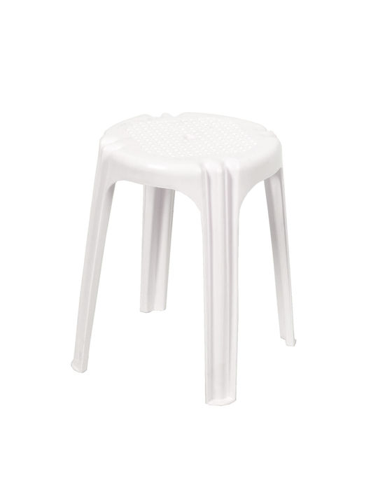 Stool For Living Room Plastic Grey Beige 33x33x43cm