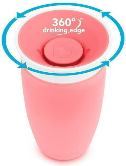 Munchkin Toddler Cup Miracle 360 Sippy Cup Plastic Pink 296ml for 12m+