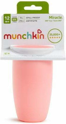 Munchkin Toddler Cup Miracle 360 Sippy Cup Plastic Pink 296ml for 12m+
