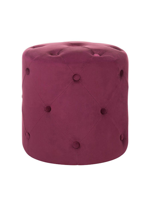 Σκαμπό Σαλονιού Επενδυμένο με Βελούδο Burgundy 40x40x40εκ.