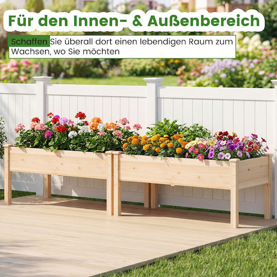 Costway Set of 2 Wooden Planter Boxes