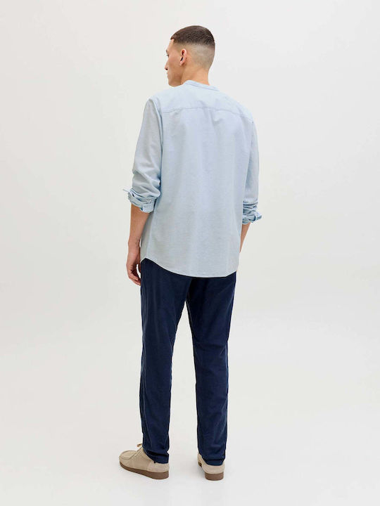 Langärmlig Leinen Hemd Light Blue
