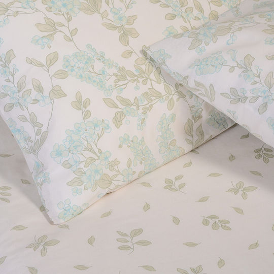 Melinen Rea Bettlaken King Size 260x270cm Türkis (4 Stück)