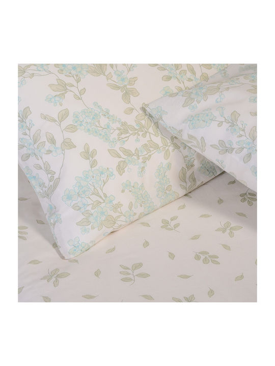 Melinen Rea Double Bed Sheets Set 205x270cm Turquoise (4pcs)