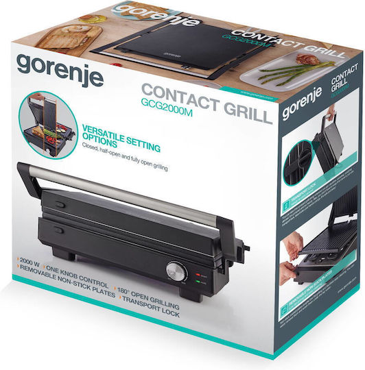 Gorenje Τοστιέρα Γκριλιέρα 2000W Μαύρη